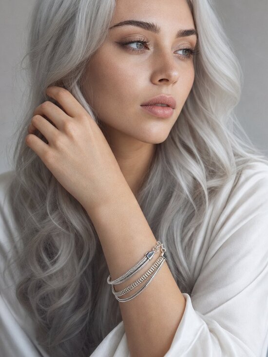 Jewelry - Elegant Multi-strand Silver-tone Bracelet